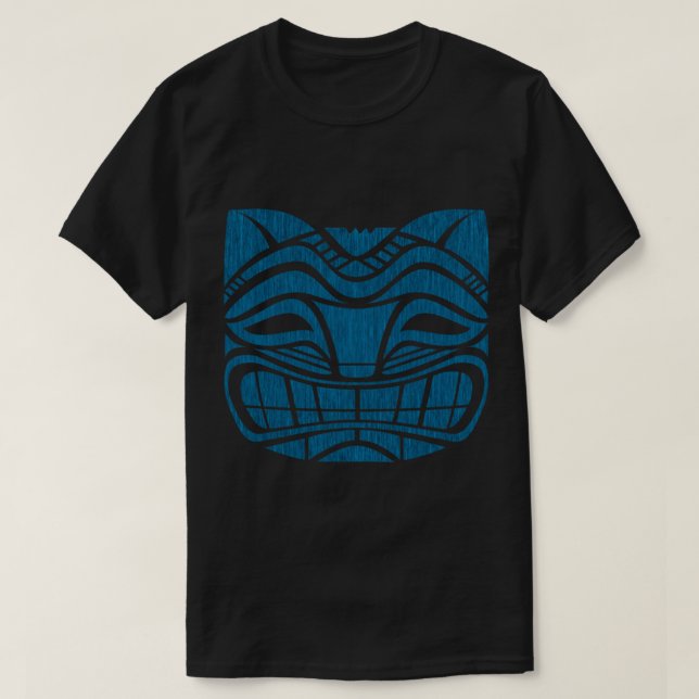 Camiseta Gato azul tiki (Diseño del anverso)