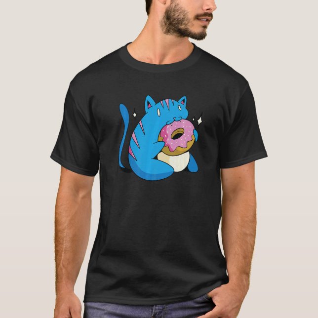 Camiseta Gato Azul y Donas (Anverso)