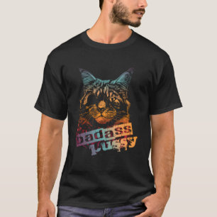 Camiseta Gato Badass con parche de ojos