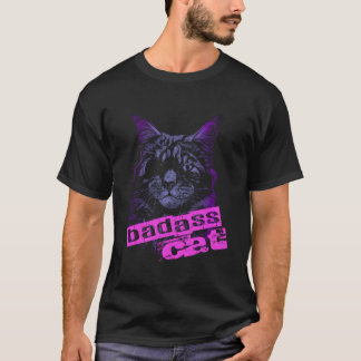 Camiseta Gato Badass con parche de ojos