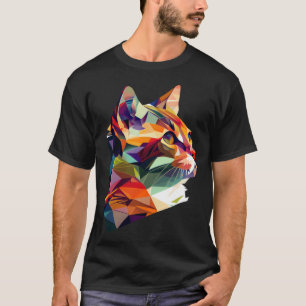 Camiseta Gato Bajo Acuarela Lindo Multicolor Para Gato Mult
