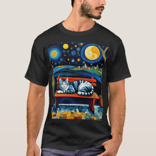 Camiseta Gato bajo las estrellas 4