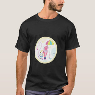 Camiseta Gato bajo paraguas