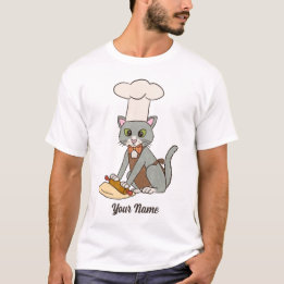 Camiseta Gato Baker - Gris Tom Pastry Chef Lover