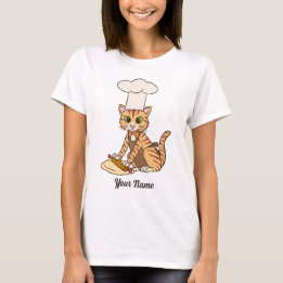 Camiseta Gato Baker - Naranja Tabby Pastry Chef Lover