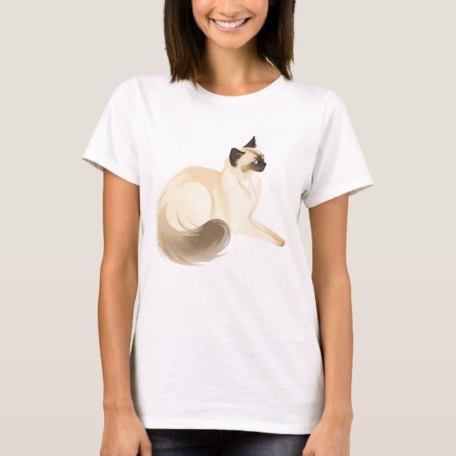 Camiseta gato balinés (Anverso)