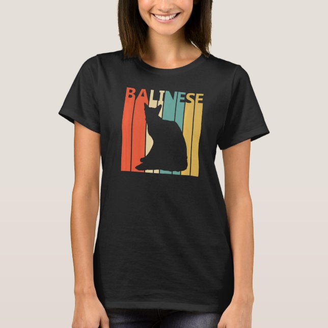 Camiseta Gato balinés vintage (Anverso)