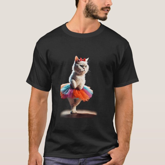 Camiseta Gato Ballet Kitty con tutú. (Anverso)