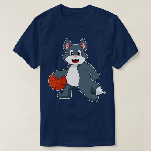 Camiseta Gato Baloncesto Baloncesto 2 (Diseño del anverso)