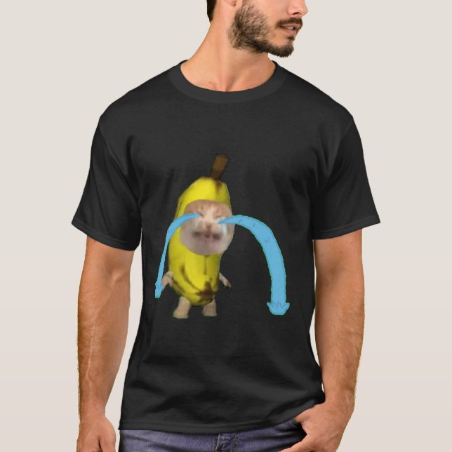 Camiseta gato banana llorando (Anverso)