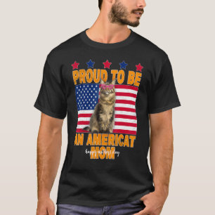 Camiseta Gato bandera de EE. UU. Orgulloso de ser una mamá
