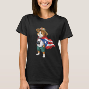 Camiseta Gato bandera de Puerto Rico Taino Boricua Ki