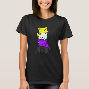Camiseta Gato Bandera LGB No Binario Gatos Mes del Orgullo