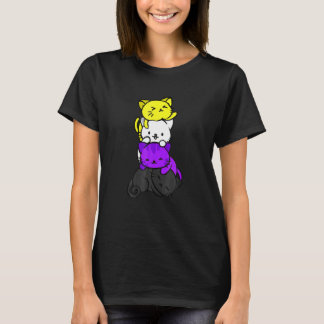 Camiseta Gato Bandera LGB No Binario Gatos Mes del Orgullo 