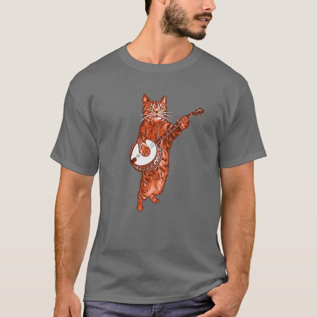 Camiseta ¡Gato Banjo! Funny Bluegrass Country Folk Music Vi (Anverso)