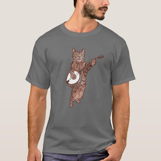 Camiseta ¡Gato Banjo! Funny Bluegrass Country Folk Music Vi (Anverso)