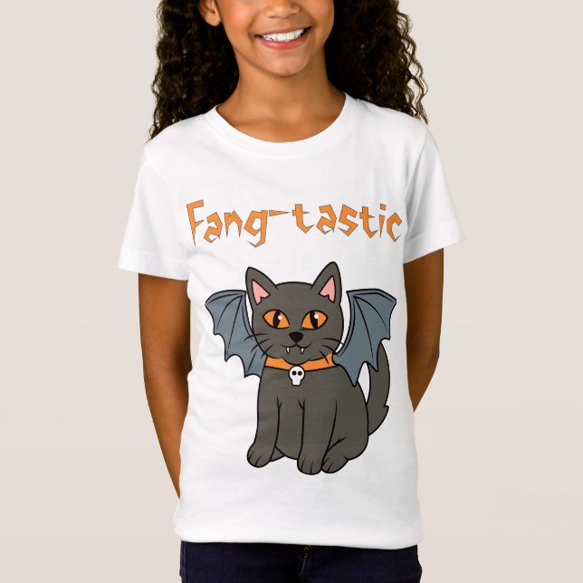 Camiseta Gato Bat de Halloween (Anverso)