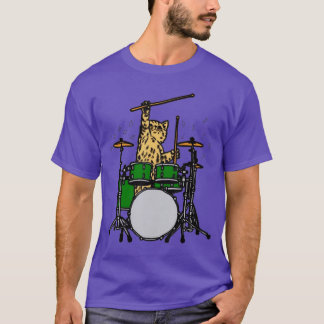 Camiseta Gato baterista Amante de la música Músico Tocando