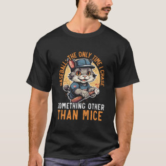 Camiseta Gato Béisbol Jugador de Béisbol Deporte Gatito Mau
