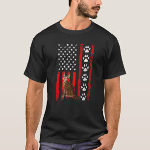 Camiseta Gato Bengal 4 de julio Patriótico Bandera American