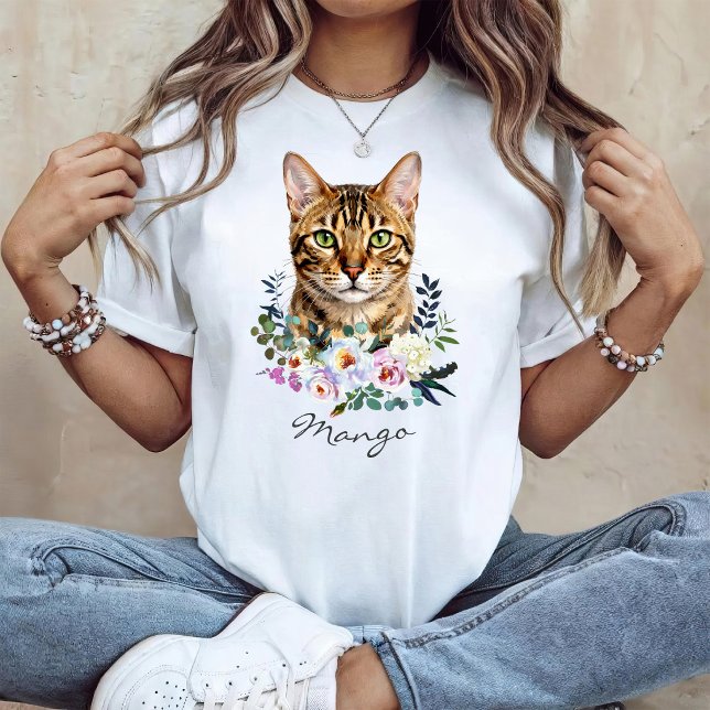 Camiseta Gato Bengal acuarela (Subido por el creador)