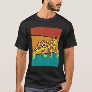 Camiseta Gato Bengal Colorido Vintage