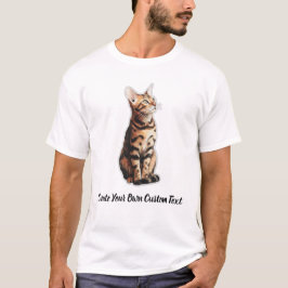 Camiseta Gato Bengal Cree su propio texto personalizado 