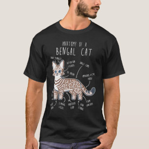 Camiseta Gato Bengal Nieve Foca Linx Anatomía, Mascota Dive