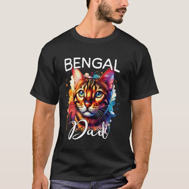 Camiseta Gato Bengal Papá Gato Bengal (Anverso)