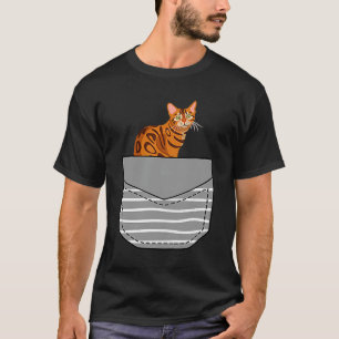 Camiseta Gato Bengal Realista en Bolsillo