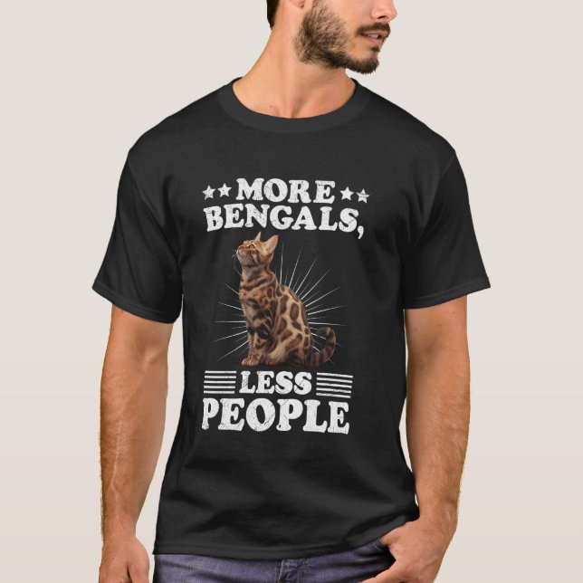 Camiseta Gato Bengalí ama más BENGALES MENOS GENTE Graciosa (Anverso)