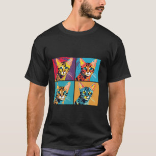 Camiseta Gato bengalí arte pop bengalí Gato ama los gatos m