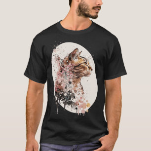 Camiseta Gato bengalí lindo Flor de cerezo japonesa Sakura