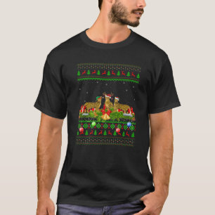Camiseta Gato bengalí navidad iluminando el gato de Santa 