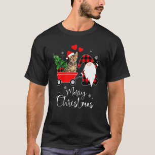 Camiseta Gato Bengalí Navidades Con Papás Santa Hat