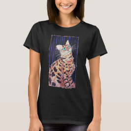 Camiseta Gato Bengalí Neon Noir