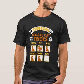 Camiseta Gato Bengalí STUBORN BENGAL CAT TRICKS Funny Cat L