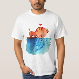 Camiseta Gato Besando Pescado