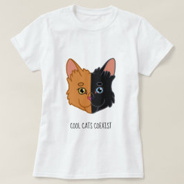 Camiseta Gato bicolor lindo de la quimera del naranja y del