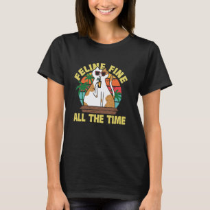 Camiseta Gato Bien Felino Todo El Tiempo Palmeras