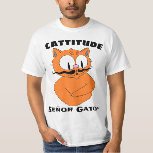 Camiseta Gato Bigote de Dibujos Animados con Actitud