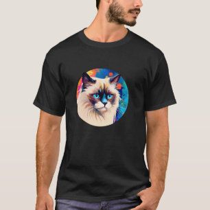Camiseta Gato Birman Colorous Art Love Gatos Long Sleeve