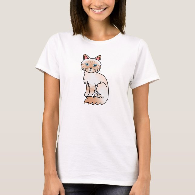 Camiseta Gato Birman / Ragdoll atigrado de punta roja (Anverso)