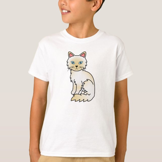 Camiseta Gato Birman / Ragdoll de punta crema (Anverso)