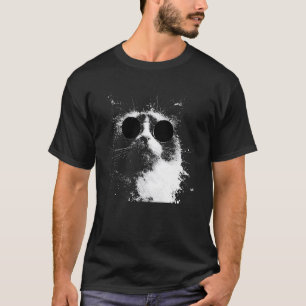 Camiseta Gato Birmano Cool con Gafas de Sol Arte Splash Bla