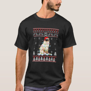 Camiseta Gato Birmano Luces Navideñas Feas Gato Navidad