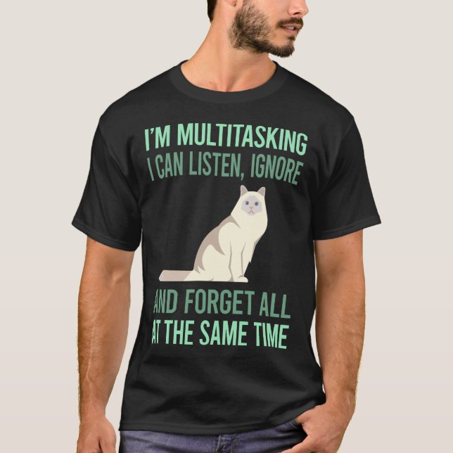 Camiseta Gato Birmano Multitarea 01 (Anverso)
