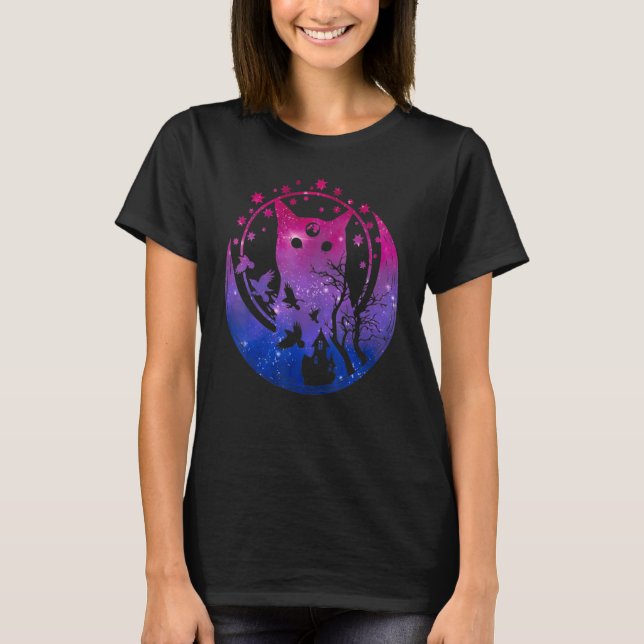 Camiseta Gato bisexual en el espacio de la luna Gay Festiva (Anverso)