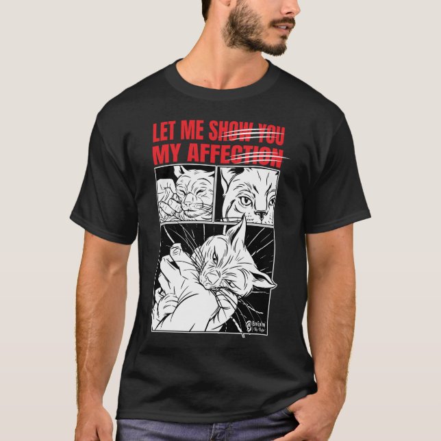 Camiseta Gato Bite Affect Men Black Shirt (Anverso)