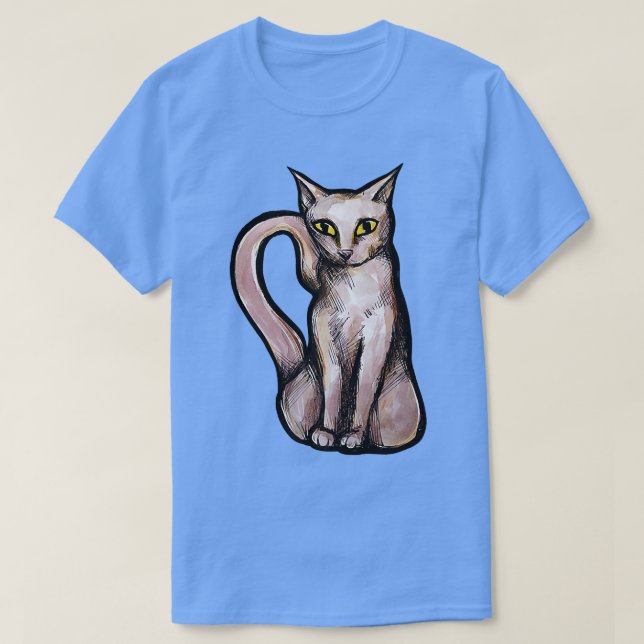 Camiseta Gato blanco  (Diseño del anverso)